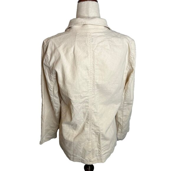 J.Crew $158 Relaxed Linen Blend Blazer Dusty Ivory Size 6 BY938 - Picture 5 of 9